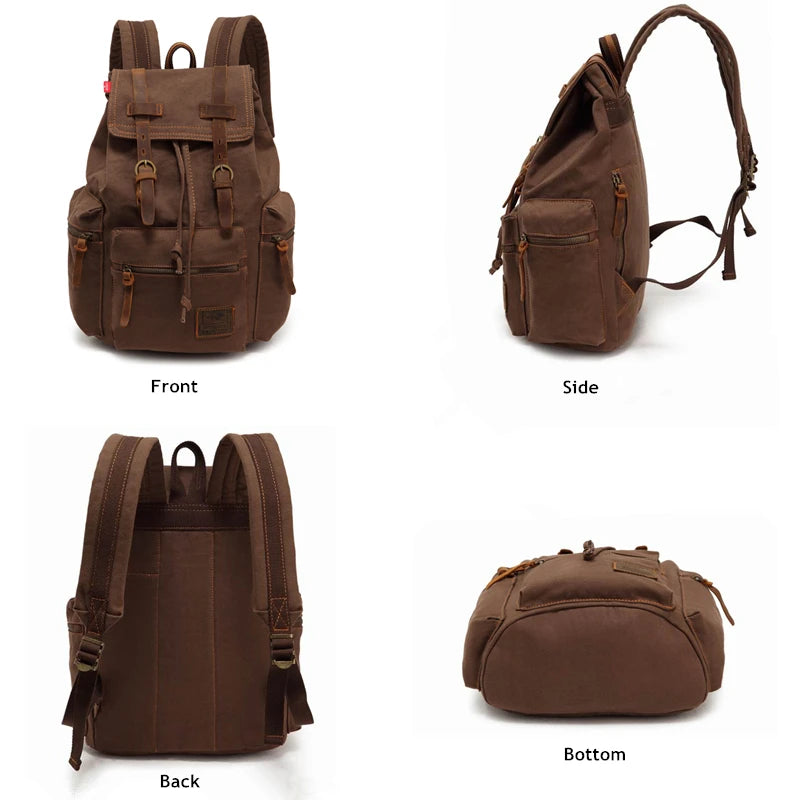 AUGUR New fashion men's backpack vintage canvas backpack school bag men's travel bags large capacity travel laptop retro bag