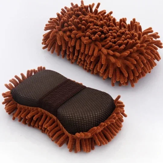 2PCS Terry Cloth Car Wash Gloves Coral Velvet Sponge Lazy Wipe Cloth Strong Stain Removal And Absorbency Car Cleaning Tools
