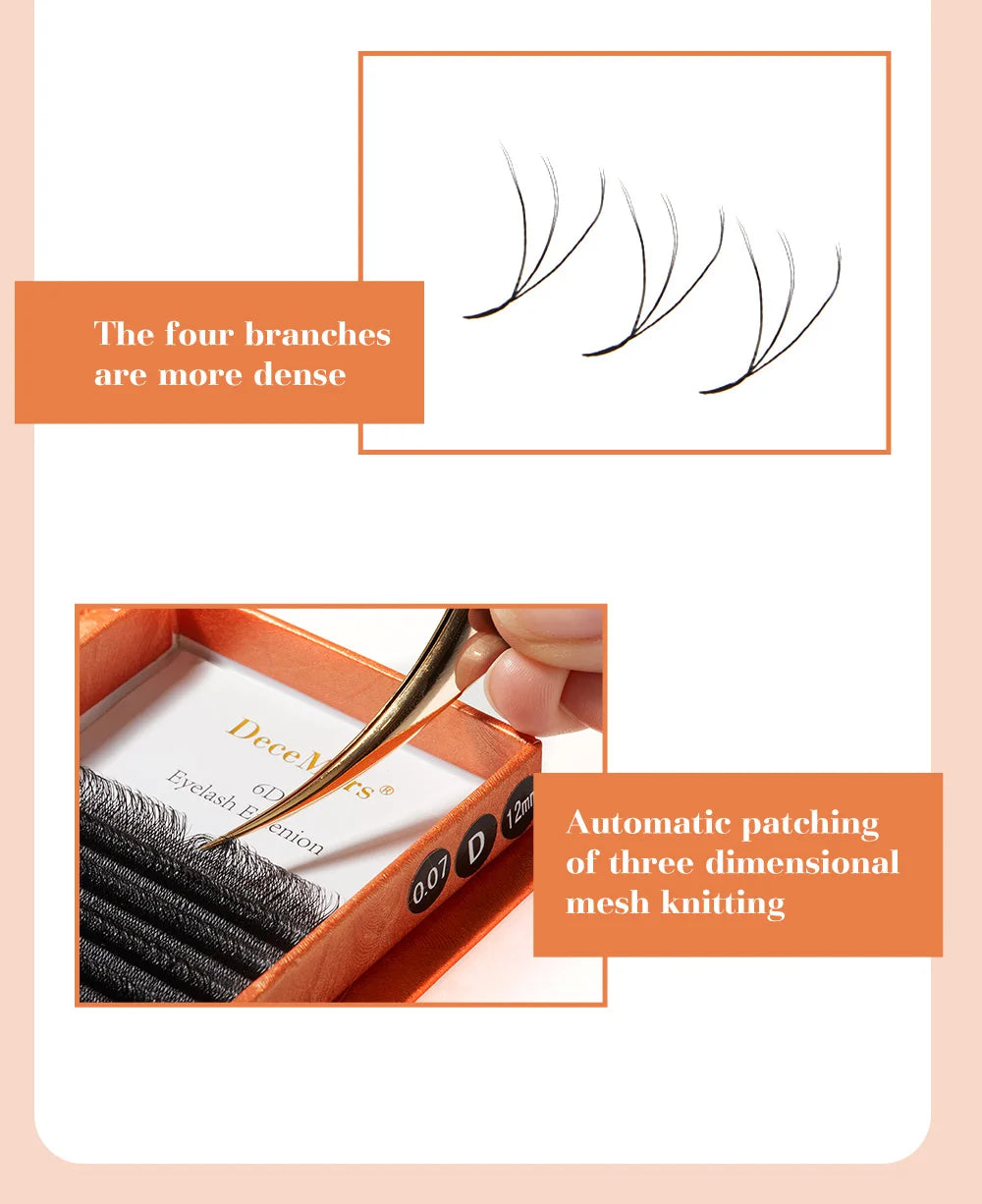 DeceMars 6D-W Shaped Eyelash Extension