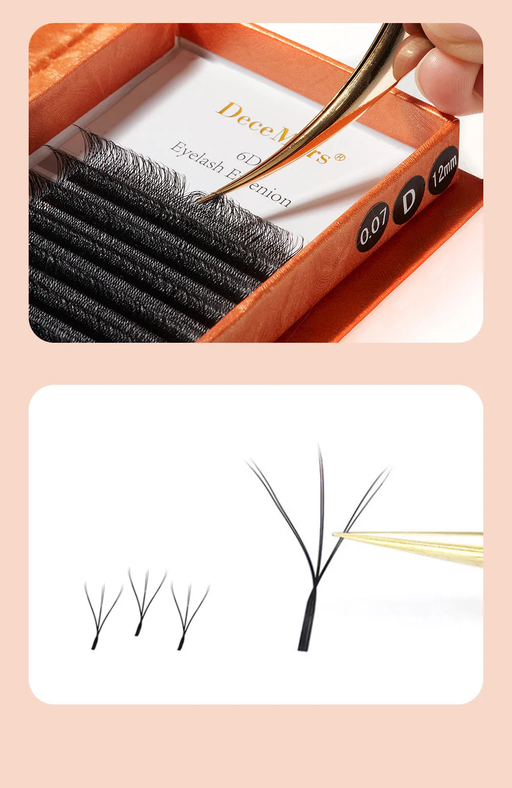 DeceMars 6D-W Shaped Eyelash Extension