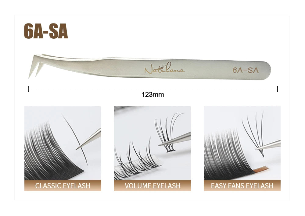 NATUHANA Anti-static Straight Eyelash Extension Tweezers Industrial Precision Curved Straight Lash Eyebrow Tweezers Makeup Tools