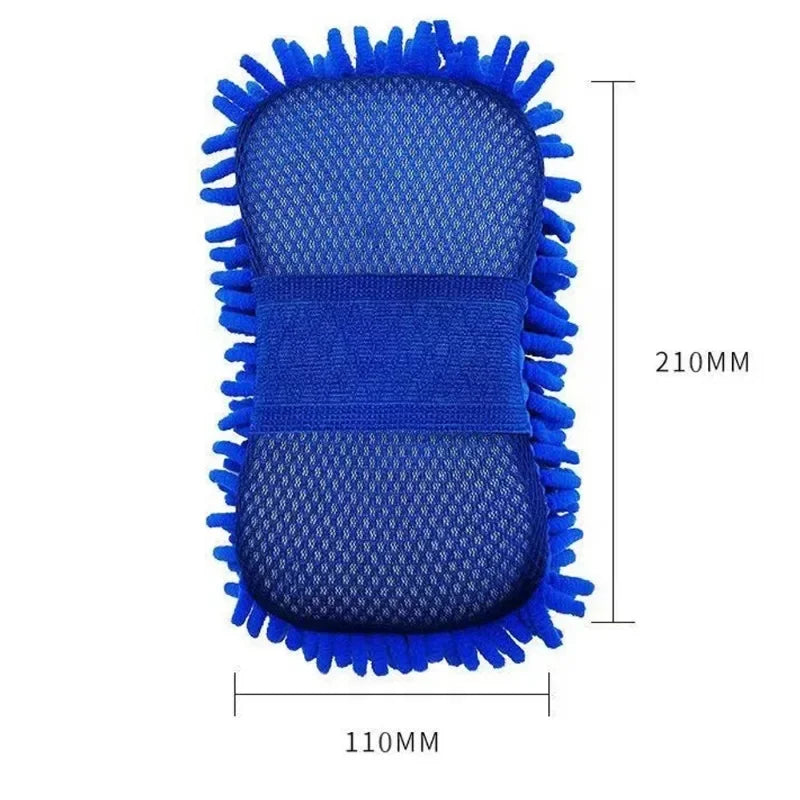 2PCS Terry Cloth Car Wash Gloves Coral Velvet Sponge Lazy Wipe Cloth Strong Stain Removal And Absorbency Car Cleaning Tools