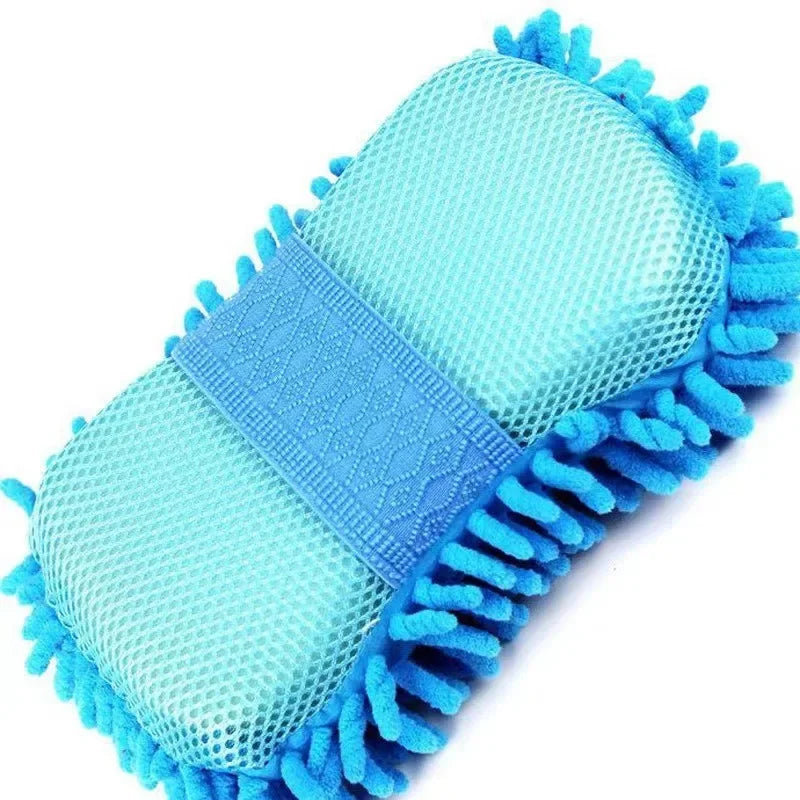 2PCS Terry Cloth Car Wash Gloves Coral Velvet Sponge Lazy Wipe Cloth Strong Stain Removal And Absorbency Car Cleaning Tools
