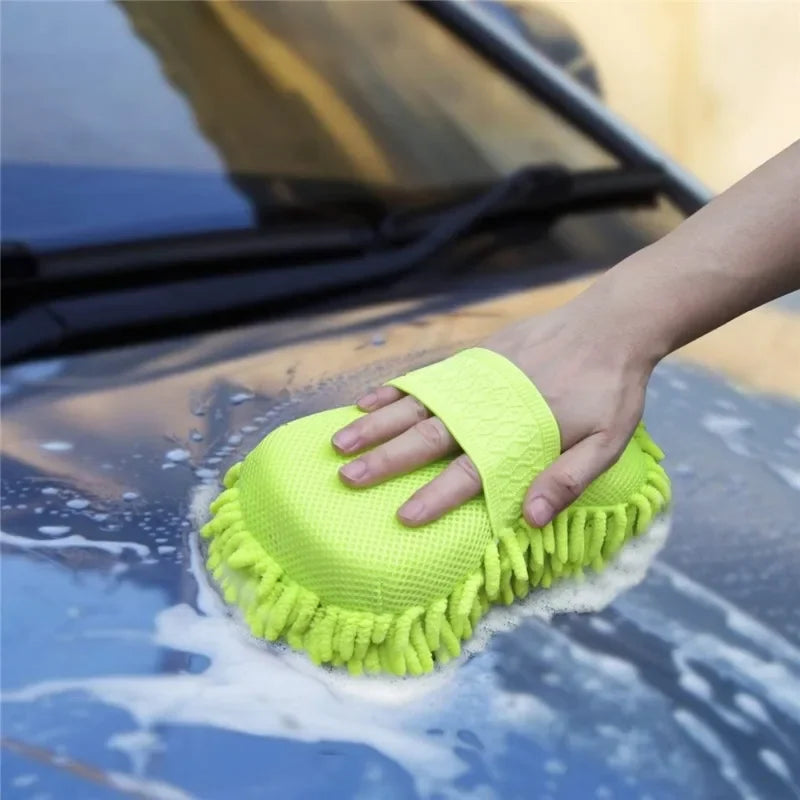 2PCS Terry Cloth Car Wash Gloves Coral Velvet Sponge Lazy Wipe Cloth Strong Stain Removal And Absorbency Car Cleaning Tools
