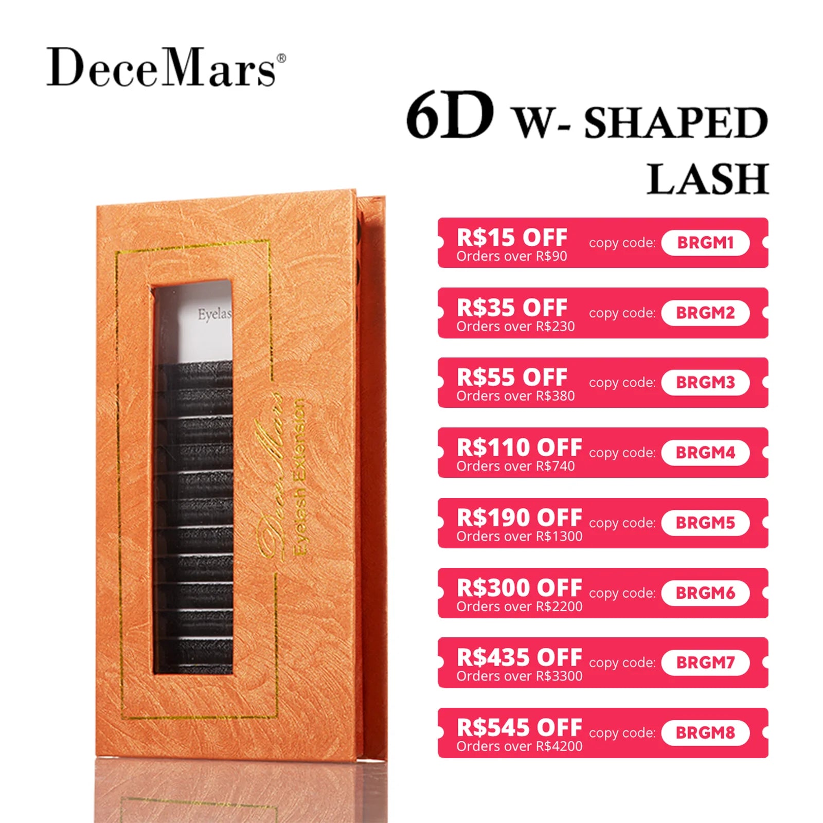DeceMars 6D-W Shaped Eyelash Extension