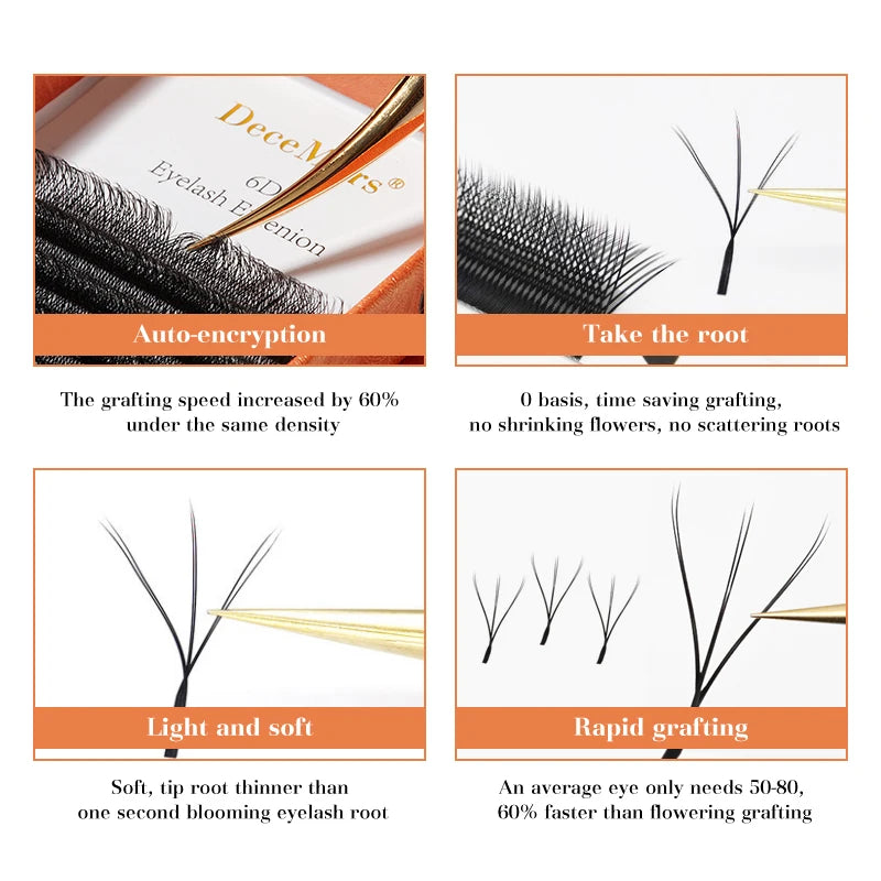 DeceMars 6D-W Shaped Eyelash Extension
